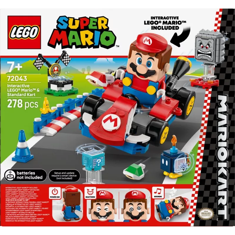 Brinquedo de construção LEGO 72043 Super Mario – Mario Kart interativo com kart padrão