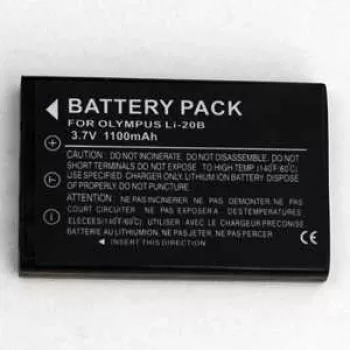 Bateria recarregável de iões de lítio extra digital LI-20B 3,7V 1000mAh para câmaras Olympus