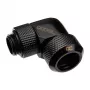 Conector de compressão Alphacool Eiszapfen 13mm HardTube 90° rotativo G1/4 - conector de compressão angular para refrigeração líquida - preto profundo