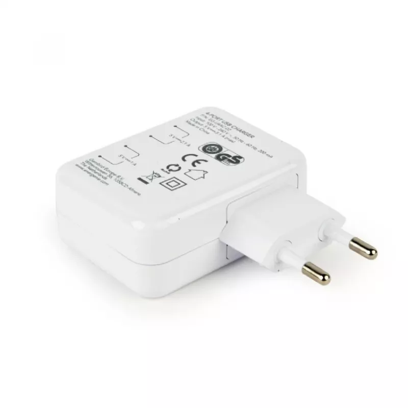 Carregador USB universal branco/4 portas EG-U4AC-02 GEMBIRD