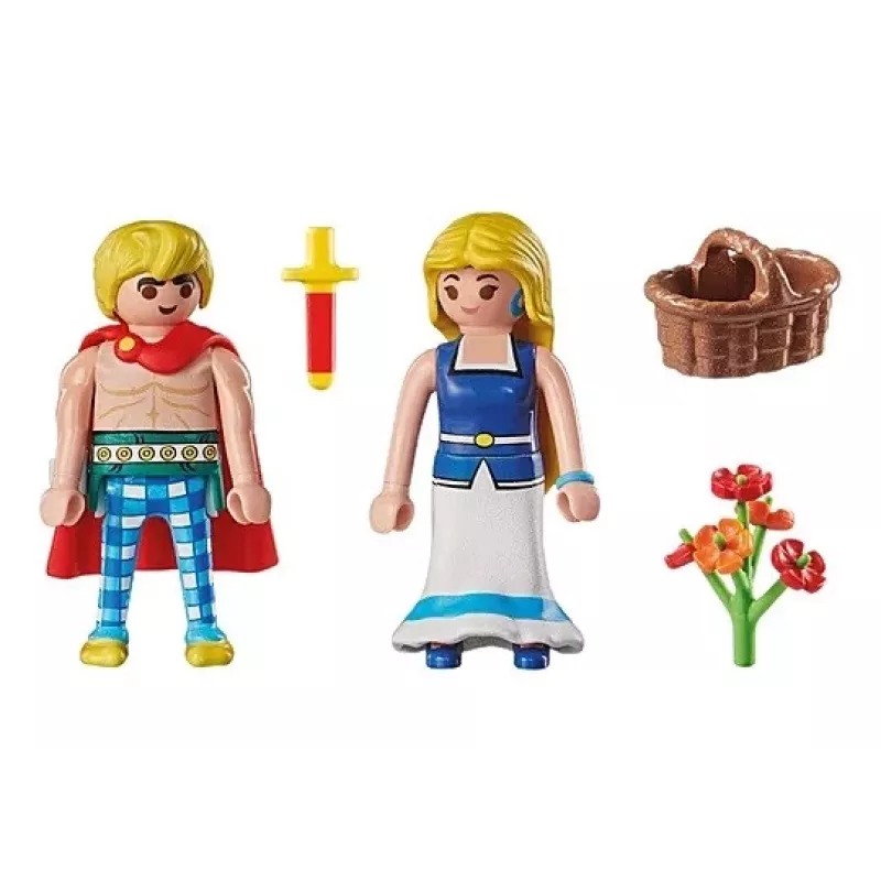 PLAYMOBIL | Asterix | Tragicomix e Falbala | Casal apaixonado do universo Asterix | Brinquedo para crianças a partir dos 5 anos | 71544