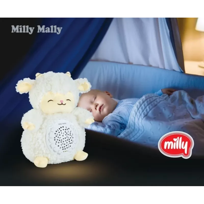 Brinquedo projetor de peluche milly mally ovelha peluche modelo 5664 para crianças pequenas — luz de presença suave