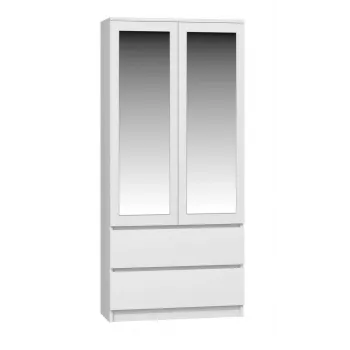 Topeshop SS-90 BIEL LUSTRO Roupeiro/armário de quarto 5 prateleiras 2 porta(s) branco