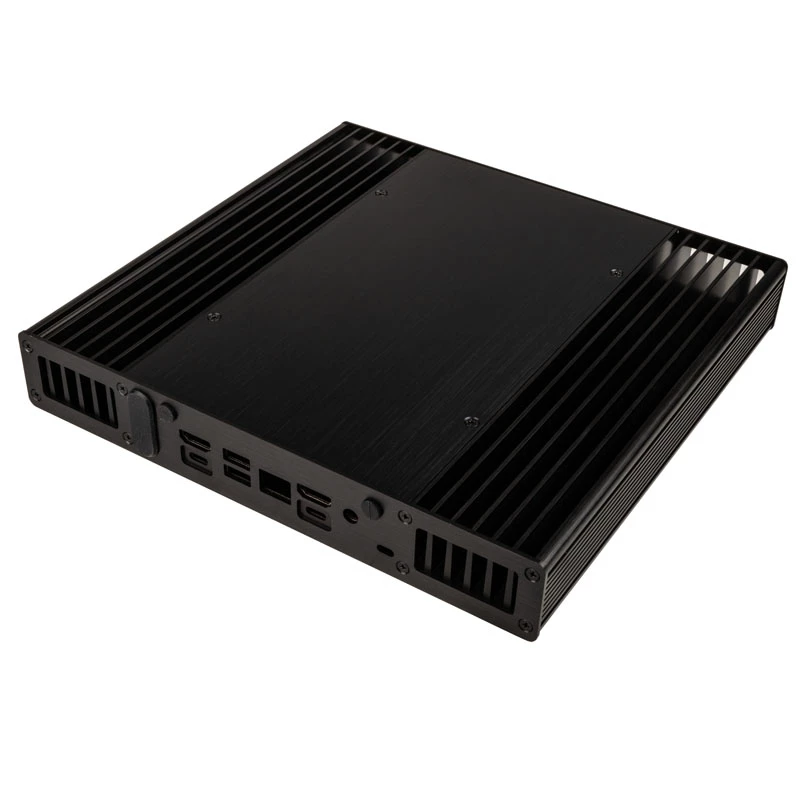 Akasa Plato TN - Ultra Small Form Factor (USFF) - PC - preto - alumínio - escritório doméstico - Kensington