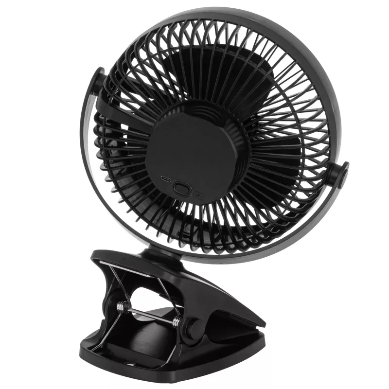 Ventilador de mesa com clipe recarregável Adler | AD 7342 | Ventilador de mesa | Preto | Diâmetro 15,5 cm | Número de velocidades 3 | Oscilação | 5 W