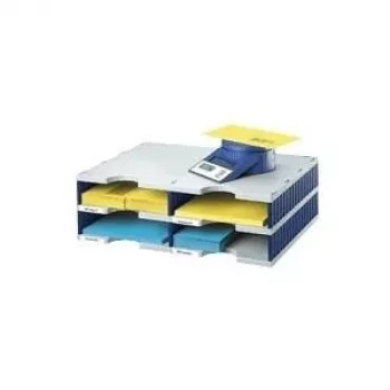 Caixa de arquivo de documentos styrodoc duo em poliestireno azul - cinzento (268-0202.38)