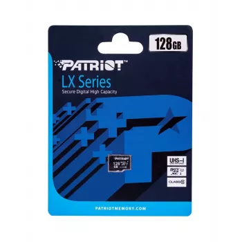 Cartão de memória MicroSDXC PATRIOT PSF128GMDC10 128 GB UHS-I Classe 10 U1 80 MB/s, preto