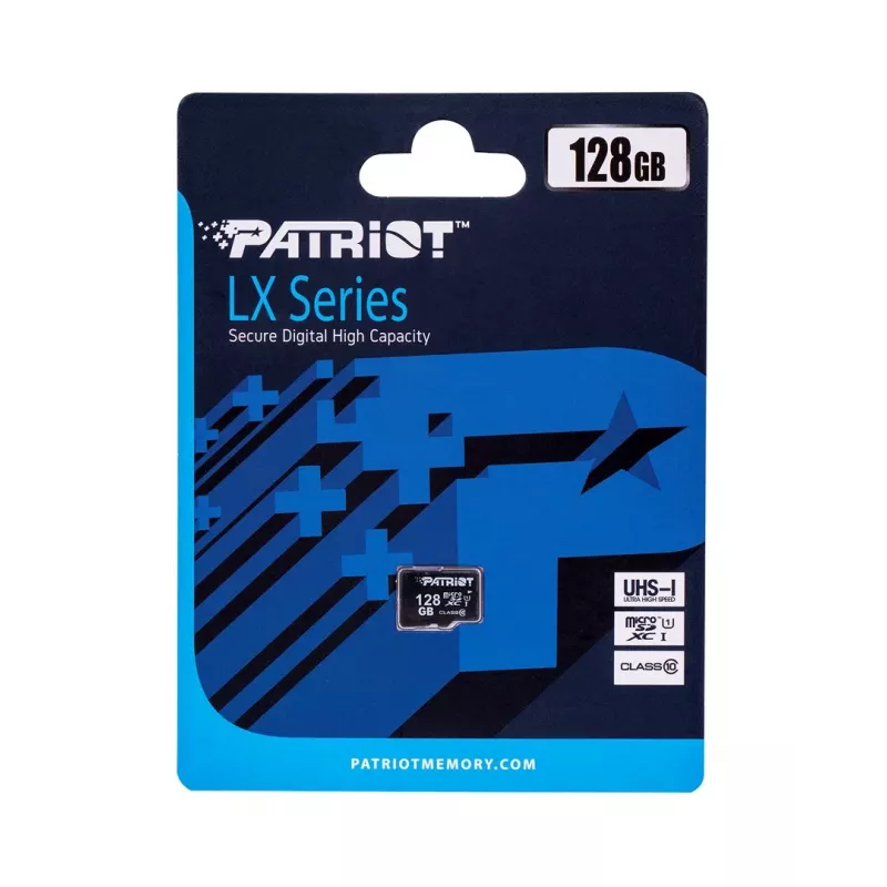 Cartão de memória MicroSDXC PATRIOT PSF128GMDC10 128 GB UHS-I Classe 10 U1 80 MB/s, preto