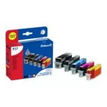 Pelikan P37 - pack de 5 - preto, amarelo, ciano, magenta - compatível - cartucho de tinta (alternativa a: Canon CLI-571BKXL, Canon CLI-571YXL, Canon PGI-570