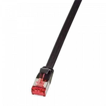 LogiLink - cabo de rede - RJ-45 (macho) para RJ-45 (macho) - 15,0 m - U/FTP, PiMF - CAT 6 - moldado, proteção do encaixe, plano - preto (CF2103S)