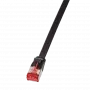 LogiLink - cabo de rede - RJ-45 (macho) para RJ-45 (macho) - 15,0 m - U/FTP, PiMF - CAT 6 - moldado, proteção do encaixe, plano - preto (CF2103S)