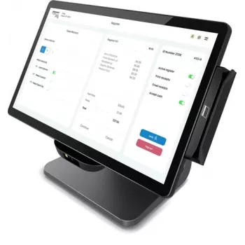 Elo E-Series 3, 8 GB RAM, 128 GB SSD, WLAN, 39,6 cm (15,6''), Full HD, USB, USB-C, RS232, BT, Ethernet, Intel Celeron, SSD, Kit (RS232), preto sistema de caixa, diagonal do ecrã: 39,6