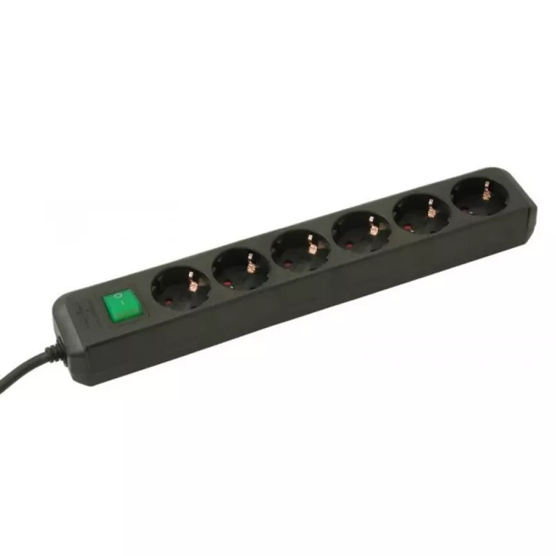 brennenstuhl Eco-Line - Extensão elétrica - Tomadas de saída: 6 - 1,5 m - Preto