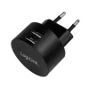Adaptador de tomada USB LogiLink PA0218 2 portas USB para carregamento rápido 10,5 W