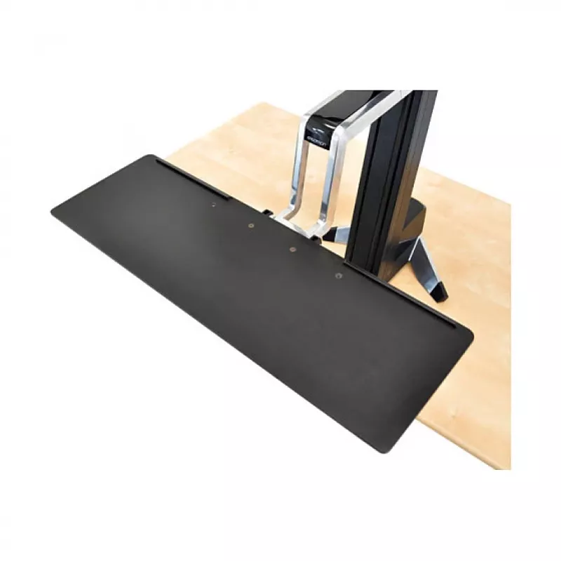 Suporte multimédia ERGOTRON WorkFit-S Single HD com superfície de trabalho+ — Preto, ajuste de altura 58 cm, carga máxima 13,2 kg, para ecrãs até 30