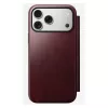 Capa para telemóvel Nomad Modern Leather Folio para iPhone 17 Pro Max — pele, TPU, PC, alumínio, borgonha, 16 cm (6,3 polegadas)