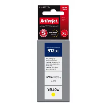 Tinteiro compatível ActiveJet AH-912YRX amarelo para HP 912XL, elevada autonomia (XL) 12 ml, à base de corante