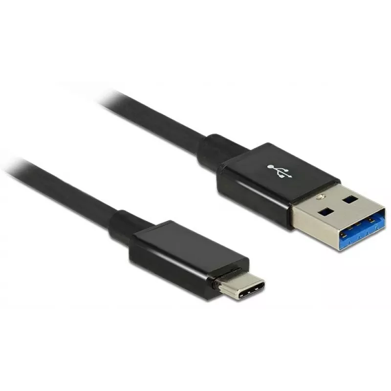 DeLOCK Premium - Cabo USB - USB Type-C de 24 pinos (macho) - para - USB Type-A de 9 pinos (macho) - 1,0 m (USB 3.1 Gen2) - preto (83983)