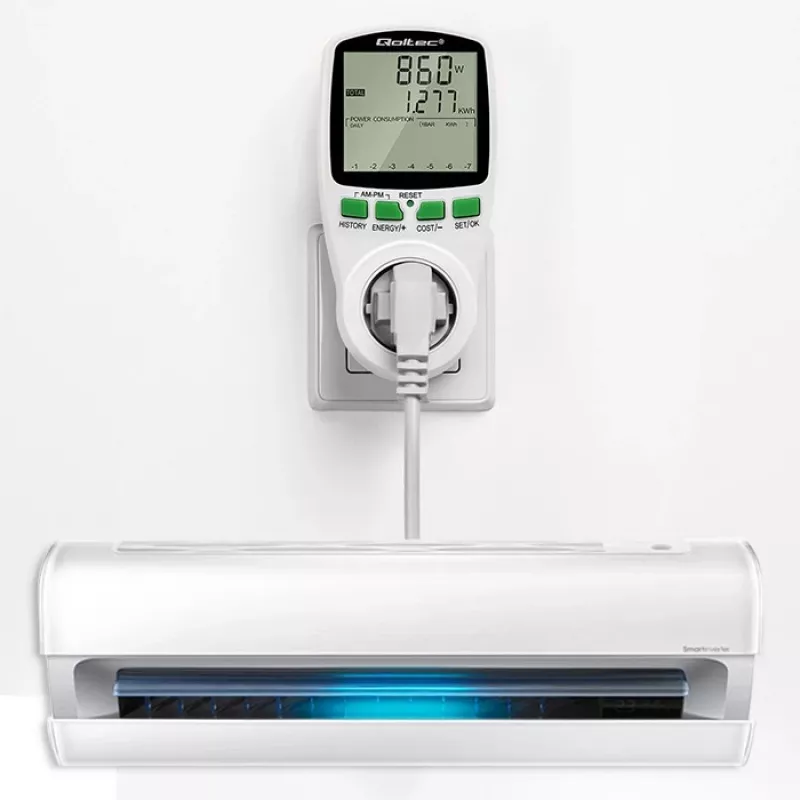 Medidor de potência QOLTEC PM0627 3680W com histórico — QOLTEC PM0627 3680W
