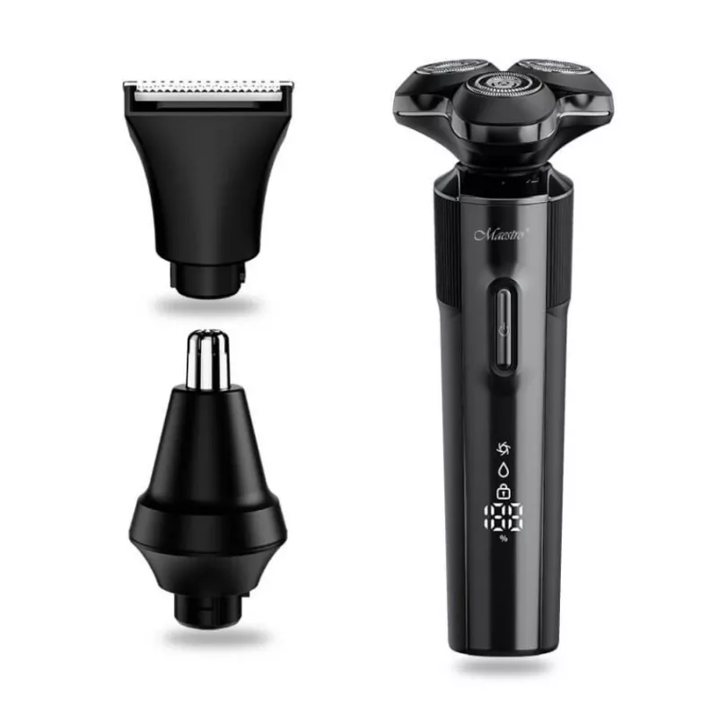 Conjunto de barbear Maestro MR-678 3-em-1 USB 90 min. aparador máquina de barbear groomer recarregável