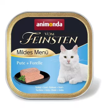 Alimento húmido para gatos Animonda Vom Feinsten Peru e truta Mildes Menü 100 g — sem cereais, 81 % humidade, 11,2 % proteína