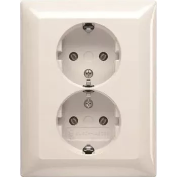 BUSCH JAEGER BJ 202 EUJ-914 Tomada dupla SCHUKO®. placa de cobertura completa