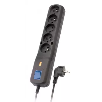 Extensão elétrica Lestar 1966000422 5 m interior preto com interruptor e indicador, 250 V 10 A