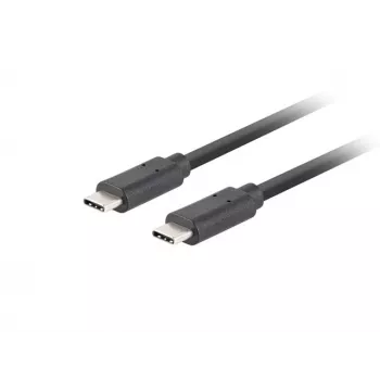 Cabo USB-C para USB-C LANBERG CA-CMCM-32CU-0010-BK — USB 3.2 Gen 2, 1 m, preto, 100 W de carregamento, vídeo 4K