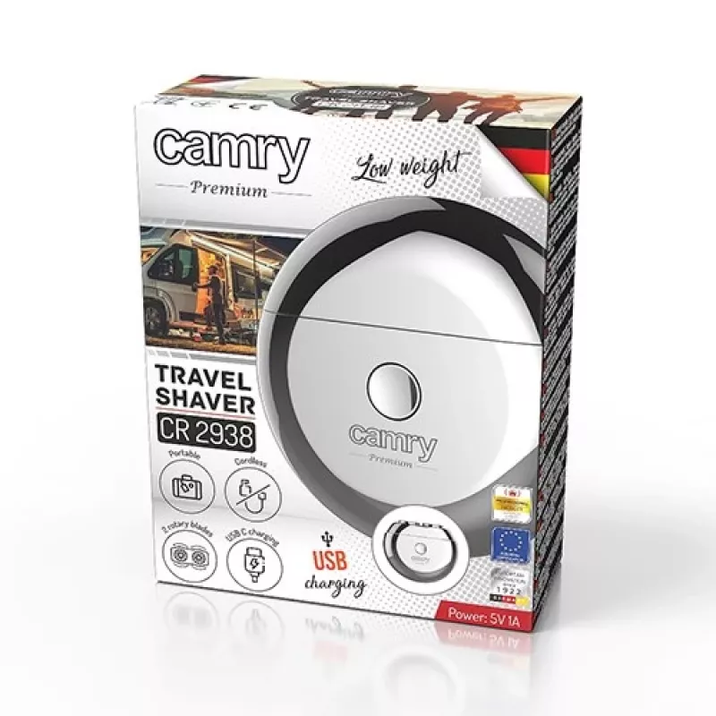 Máquina de barbear elétrica Camry CR 2938 - máquina de barbear para homem recarregável