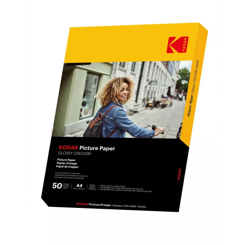 Kodak Picture Paper Glossy A4 papel fotográfico, 230 g, 50 folhas (9891267)