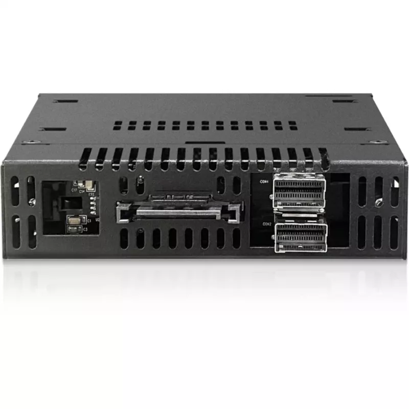 ICY DOCK - ToughArmor - MB834MK-B V2 - 2x M.2 NVMe para 1x baía de 3,5 polegadas moldura removível fecho de chave metálico SlimSAS 4i preto