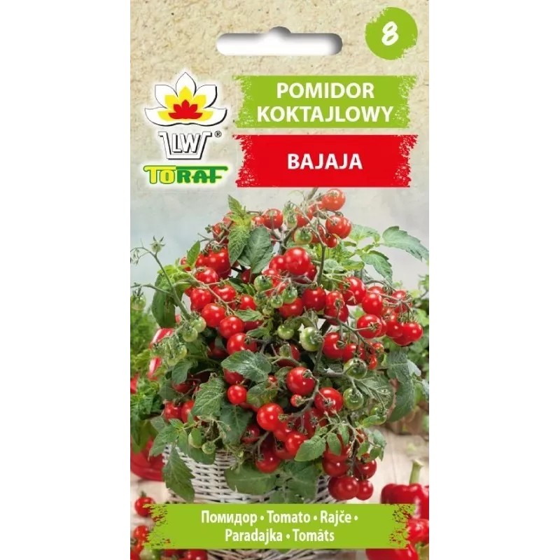 Sementes de tomate-cereja Bajaja Toraf, embalagem de 0,3 g