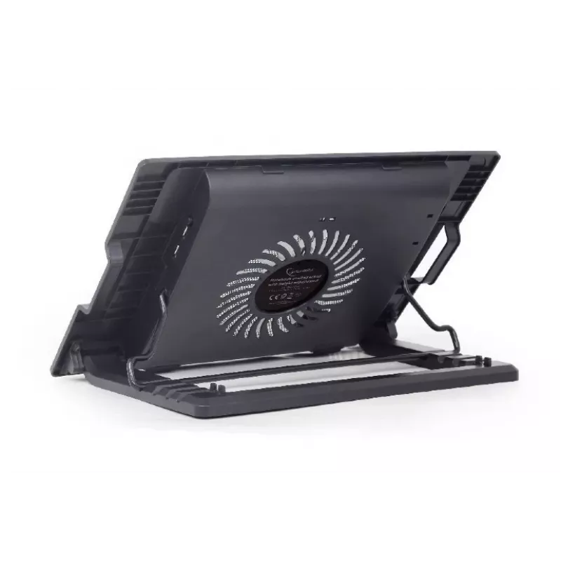 Base de refrigeração para portátil Gembird NBS-1F17T-01, para ecrãs até 17 polegadas, 1 ventoinha de 15 cm, USB 2.0, 370×265×33 mm, 350 mA, preto