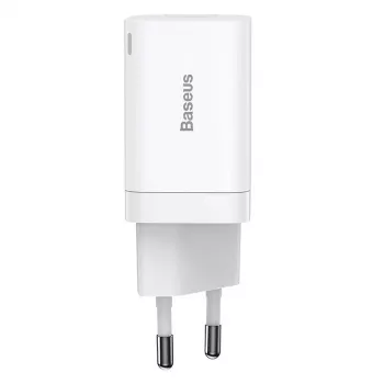 Baseus Super Si Pro carregador rápido USB + USB-C 30W (branco)