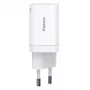 Baseus Super Si Pro carregador rápido USB + USB-C 30W (branco)