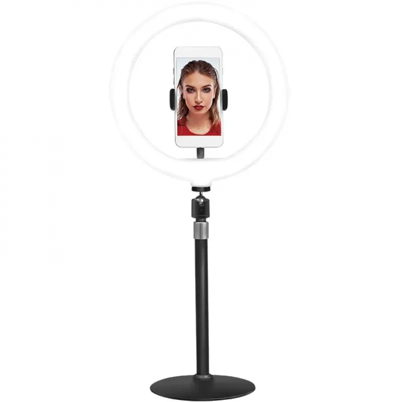 LogiLink Tripé com anel de luz para smartphone com disparador remoto para smartphones de 10,16 cm - 17,78 cm (4 - 17,80cm (7)), - 1 unidade (AA0152)