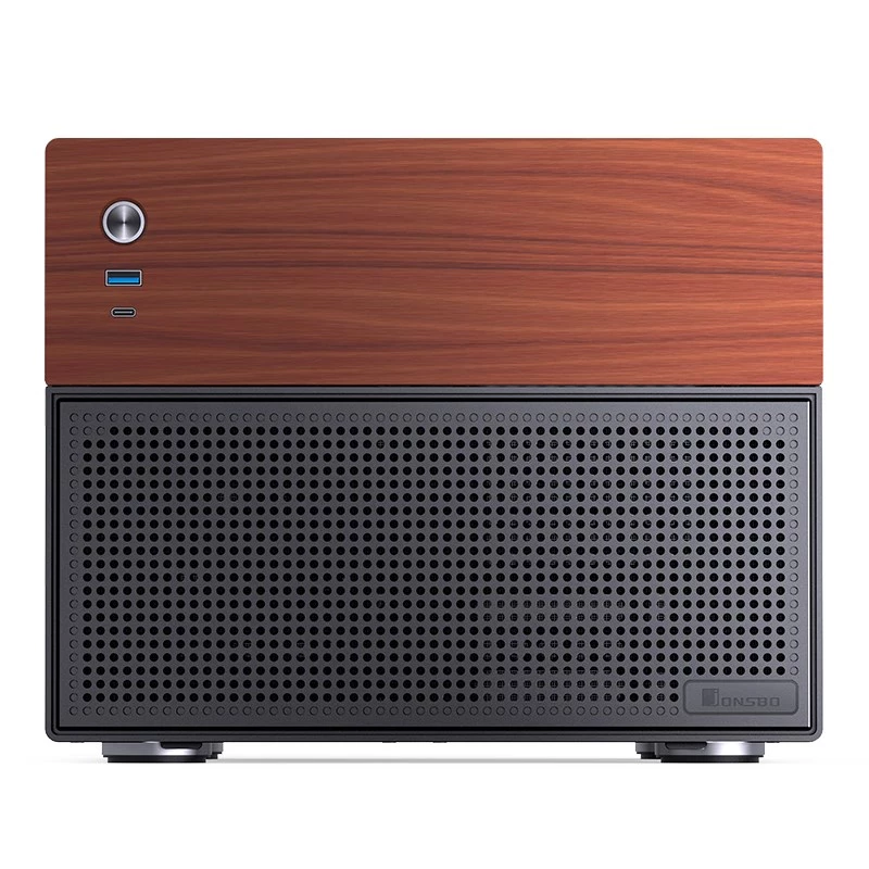 Caixa Microtower Jonsbo N4 preta Aço robusto Caixa de PC compacta