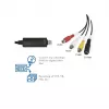 Placa de captura USB 2.0 A/V LogiLink. USB A macho para 3xCinch + MiniDIN5 fêmea. Preto