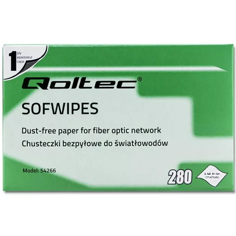 Qoltec toalhetes sem fios para fibra ótica