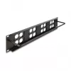 Delock 88195 patch panel de 19" tipo D com 4 placas de 86 x 86 mm, 4 portas, 2U, preto