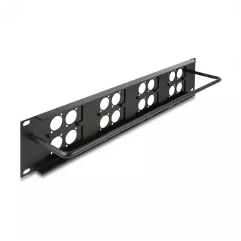 Painel D-Type DeLOCK 88195 19 polegadas com 4 placas, 16 portas, 2U, preto