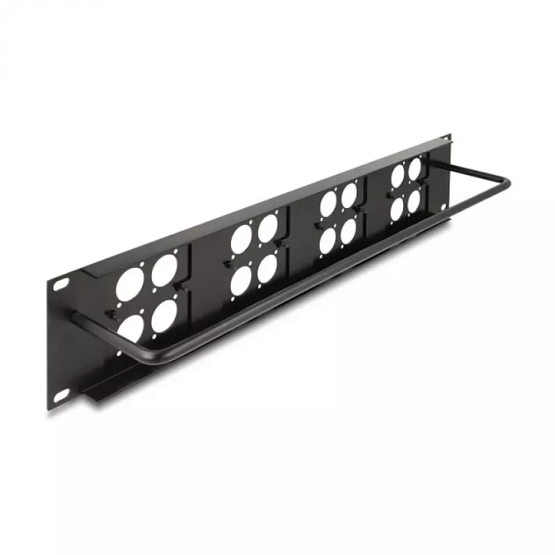 Delock 88195 patch panel de 19" tipo D com 4 placas de 86 x 86 mm, 4 portas, 2U, preto