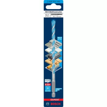 Broca Bosch Expert HEX-9 O 6,5 mm, comprimento de trabalho 90 mm, haste sextavada