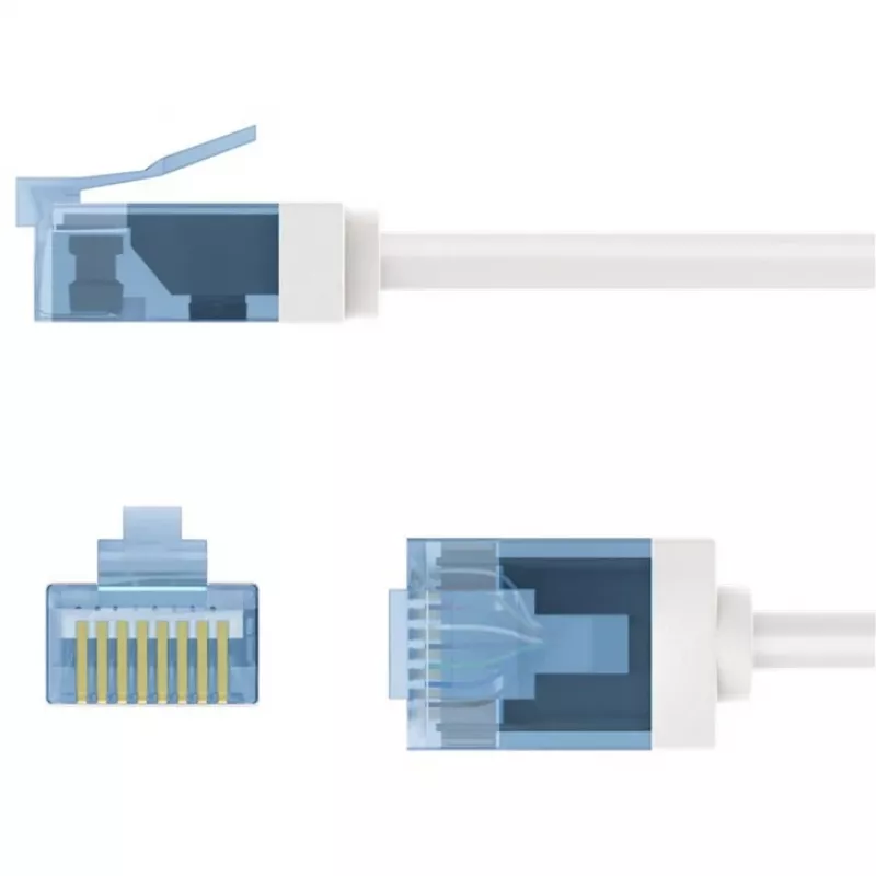 Goobay Cabo de rede CAT 6A ultraflexível fino U/UTP branco - ficha extra curta (74288)