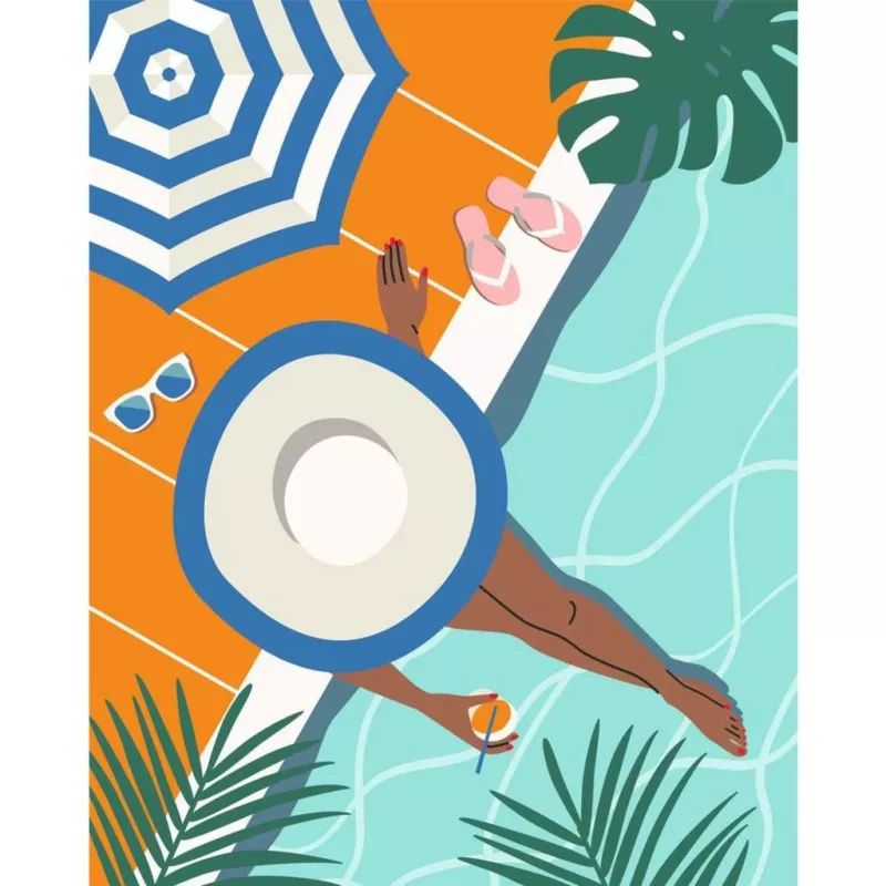 Conjunto de pintura por números Ravensburger CreArt – Pool Time (conjunto de pintura, modelo 25523)