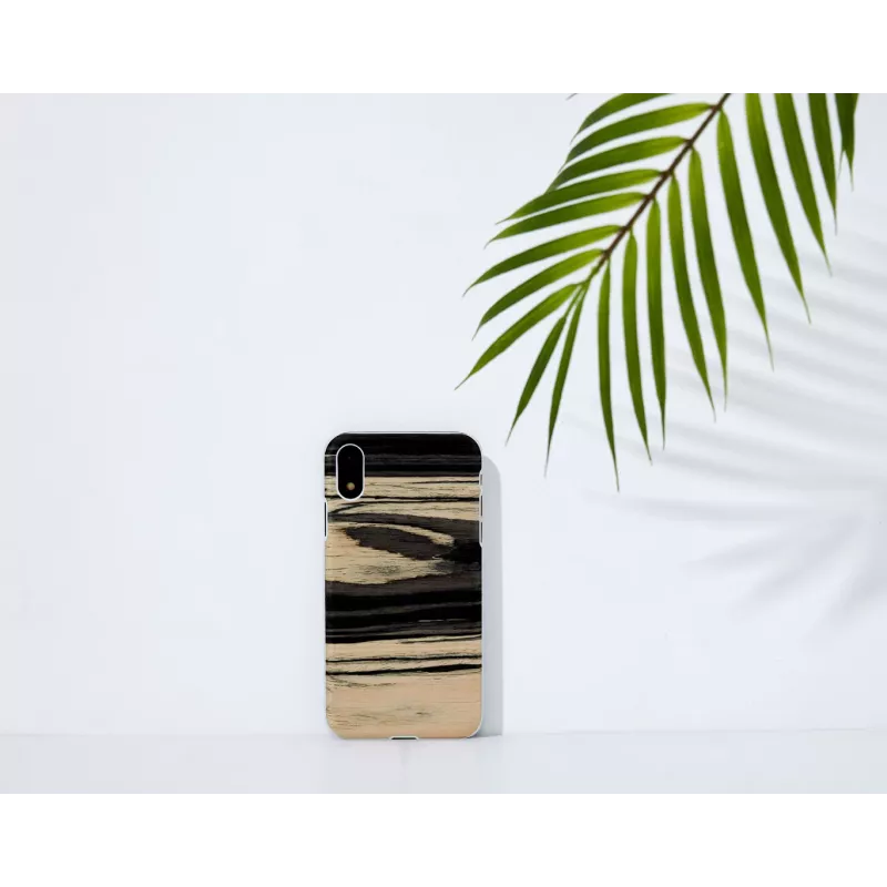 Capa para telemóvel man and wood para iPhone XR — acabamento em ébano branco