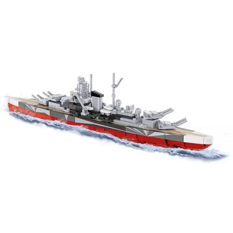 Conjunto de construção Cobi Couraçado Tirpitz modelo com 593 peças, à escala e com características de exposição