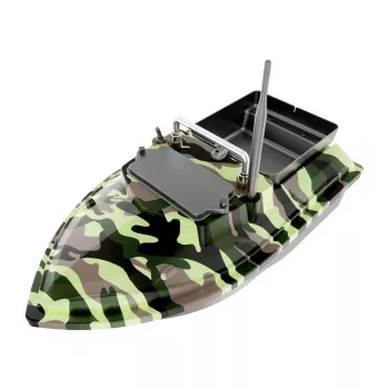 Barco isco Flytec V050 com bateria de 12000mAh, verde camuflado — barco de alimentação telecomandado