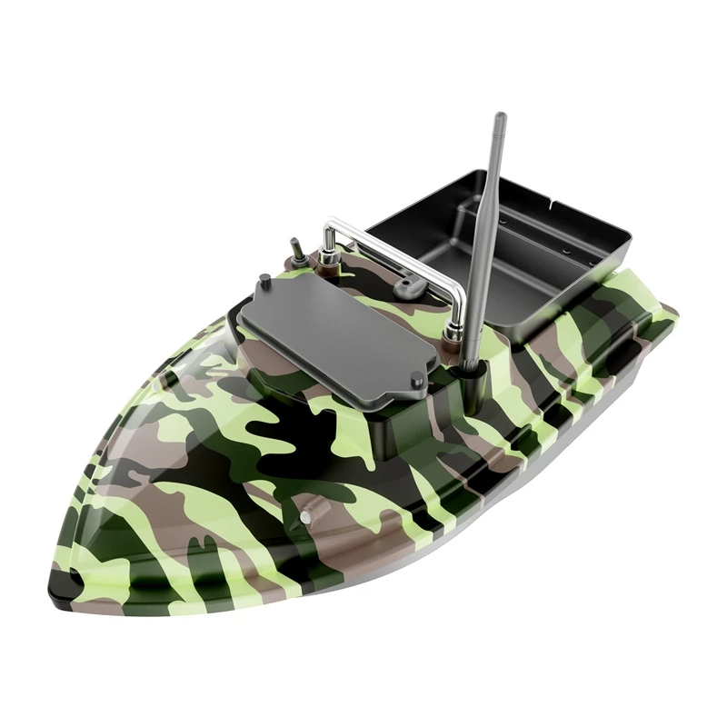 Barco isco Flytec V050 com bateria de 12000mAh, verde camuflado — barco de alimentação telecomandado