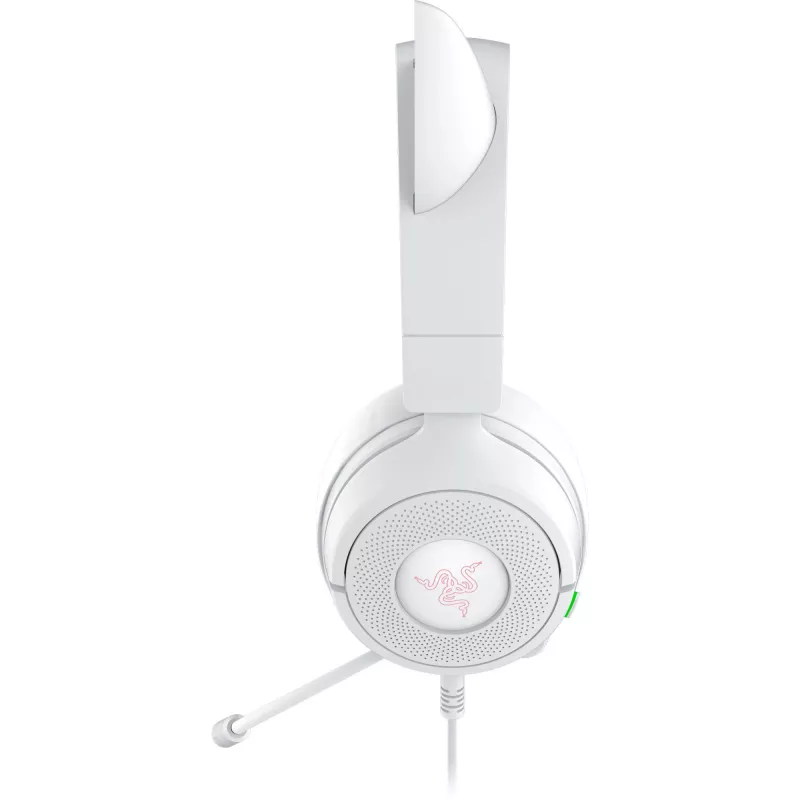 Headset Razer Kraken Kitty V3 X — headset gaming com iluminação RGB, design leve, microfone incorporado